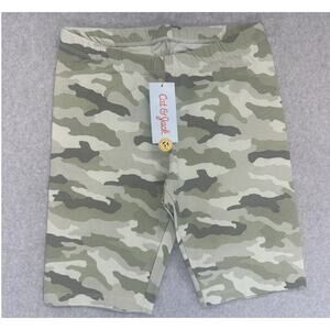 Cat & Jack Girls Biker Shorts Green Camouflage Pull-On Size XL (14/16) NWT